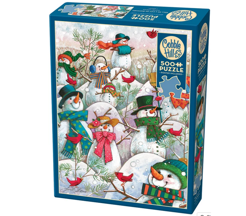 Hill of a Lot of Snowmen - 500 Piece - Cobble Hill