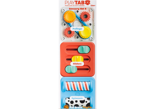 Fat Brain Toys Play Tab Modular Activity Board Tiles- Sensory Set 6