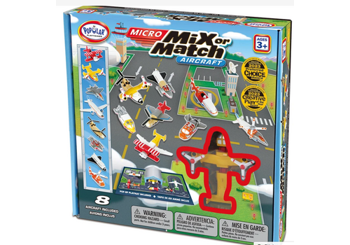 Popular Playthings MICRO Mix or Match Vehicles Aircraft (Bilingual)