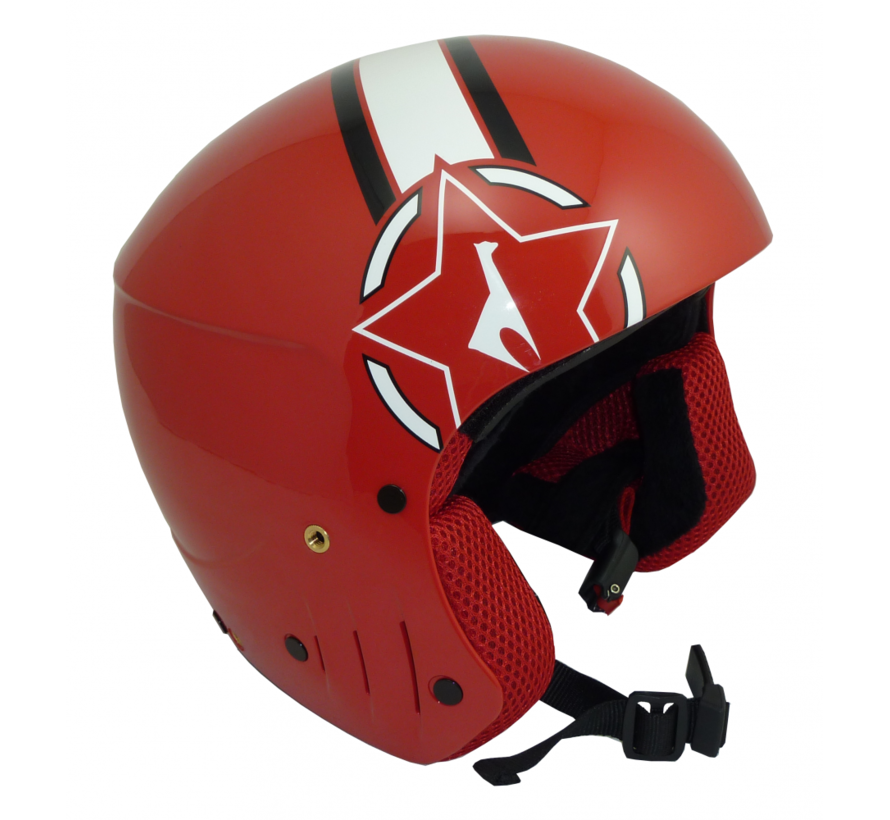 CASQUE WHITE RED FIS