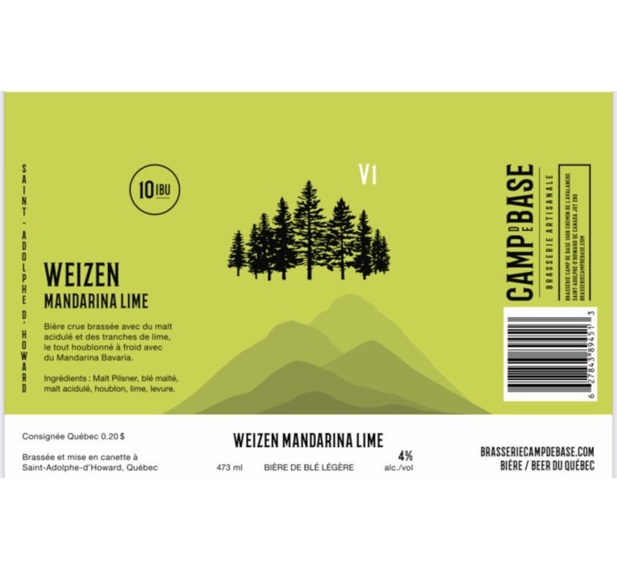 V1 Weizen Mandarina Lime - Cannette 473 ml