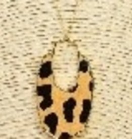 What's Hot Serendipity Necklace, Cheetah Print Geometric 34"