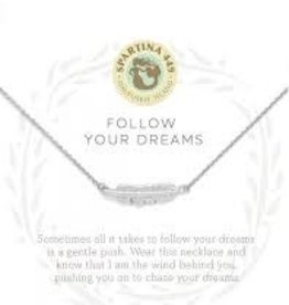 Spartina 449 Spartina 449, SLV Necklace 18", Follow Your Dreams/Feather-Silver