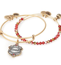 Alex and Ani Harry Potter, Gryffindor Motto Set of 2, Two Tone, RG