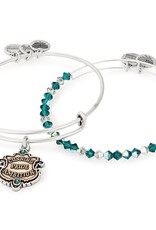 Alex and Ani Harry Potter, Slytherin Motto Set of 2, Two Tone, RS