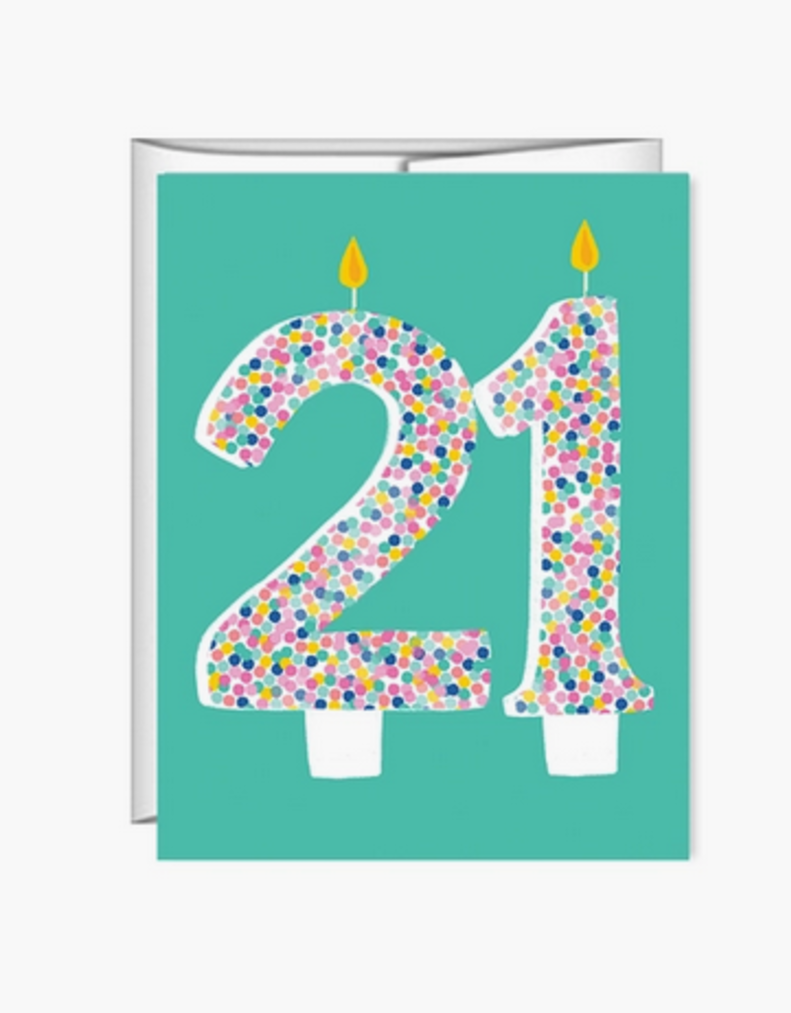 Pen & Paint 21 Candles Birthday Card