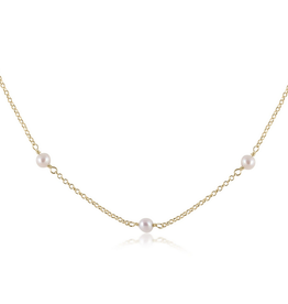 ENEWTON ENEWTON, 15" Choker Simplicity Chain Gold, 4mm Bead Pearl
