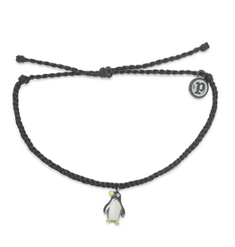 Pura Vida PuraVida, Penguin Silver Charm Bracelet, Black (BLCK)