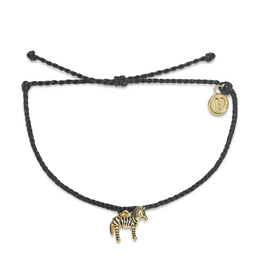 Pura Vida PuraVida, Zebra Gold Charm Bracelet, Black (BLCK)