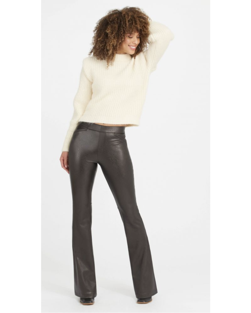 SPANX Leather Like Flare Pant - Ladybird