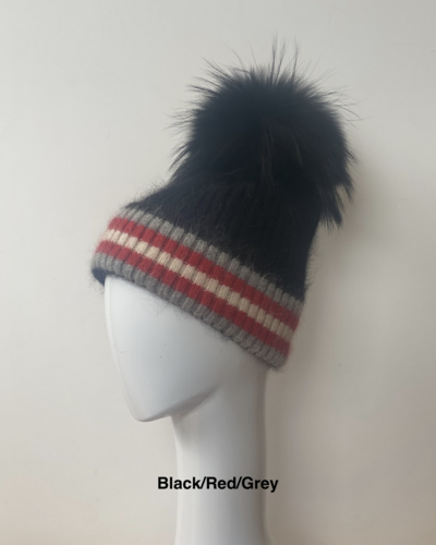 Linda Richards Striped Pom Hat - Ladybird