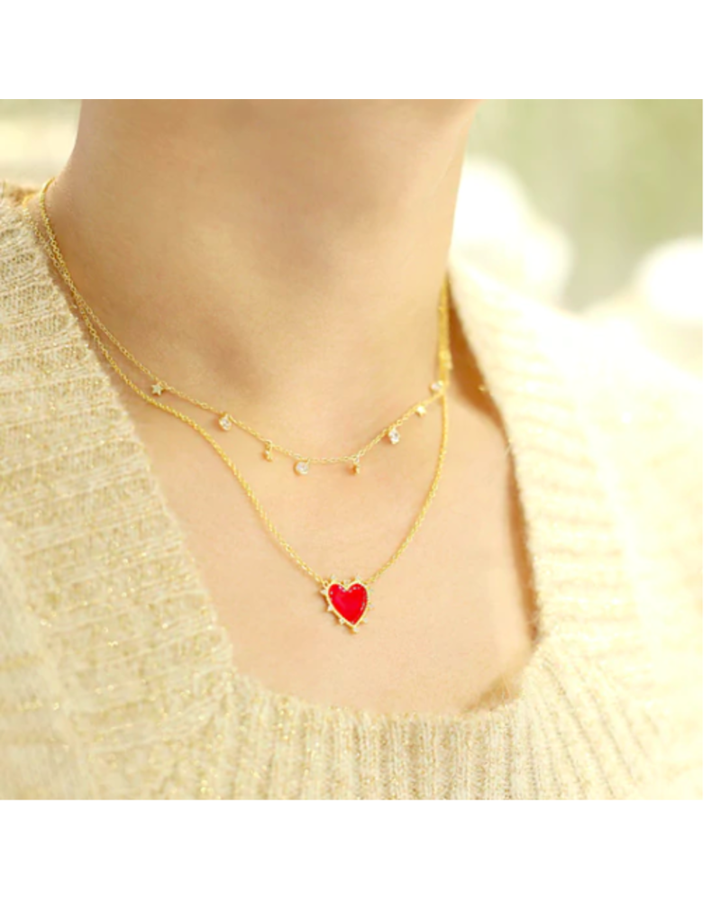 KC Enamel Heart Necklace