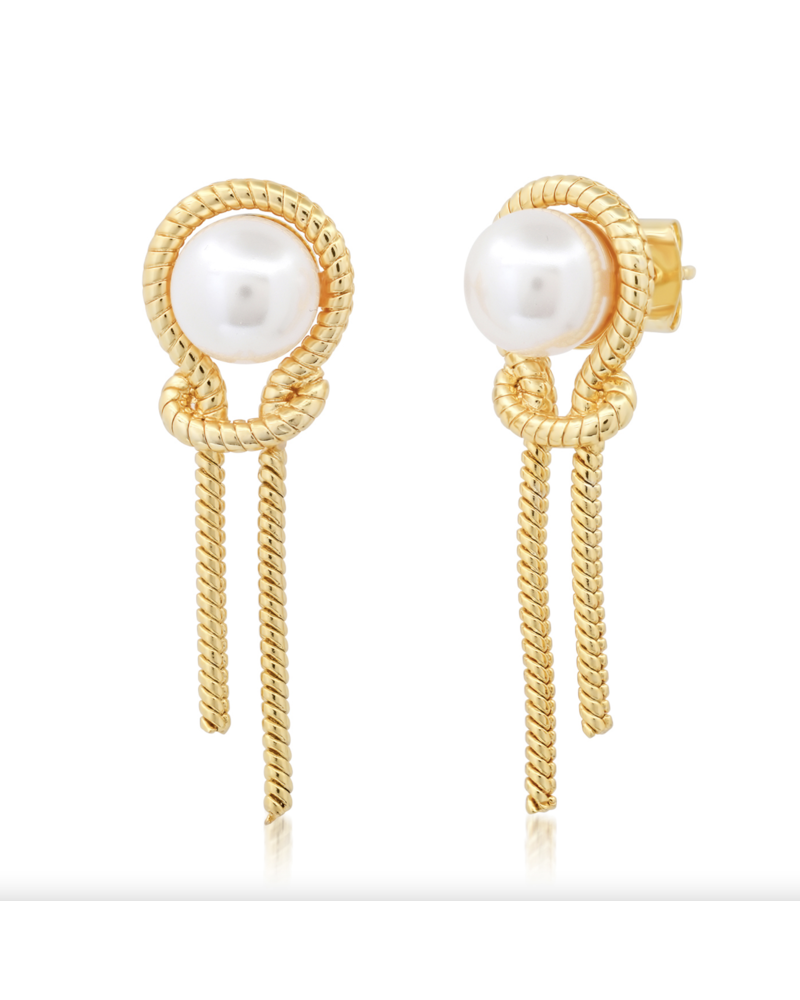 Tai Knotted Chain Pearl Earrings