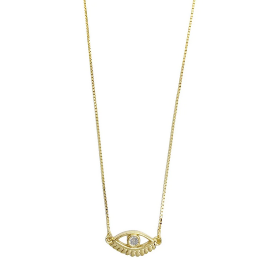 Gold Fi Dainty Evil Eye Necklace Ladybird