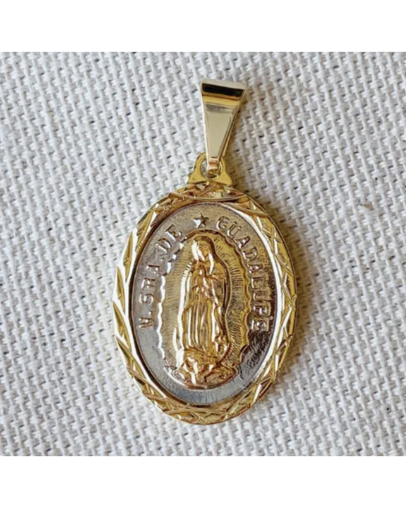 GoldFi Tricolor Lady of Guadalupe Pendant