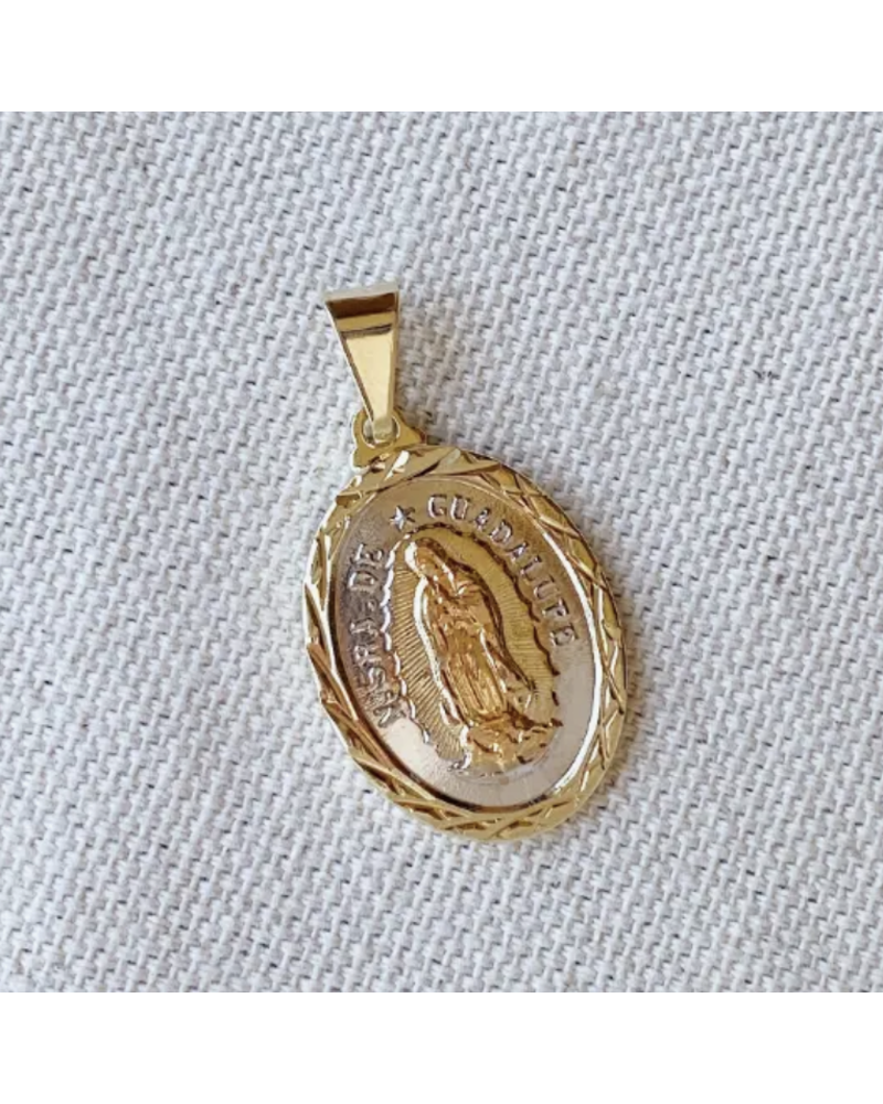 GoldFi Tricolor Lady of Guadalupe Pendant