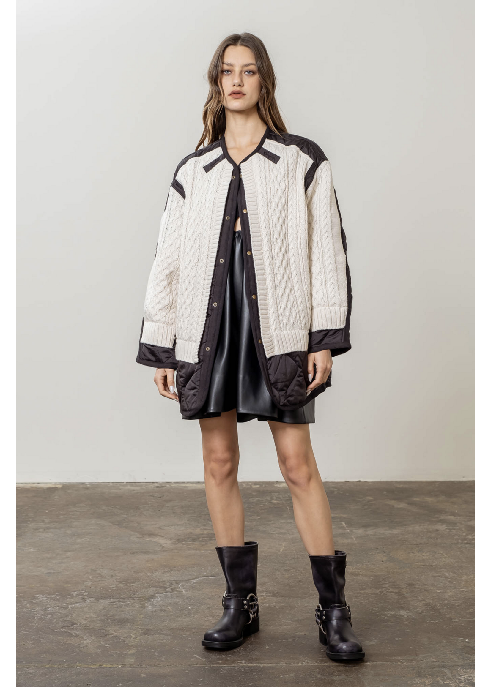Moon River Quilted Mixed Media Jacket