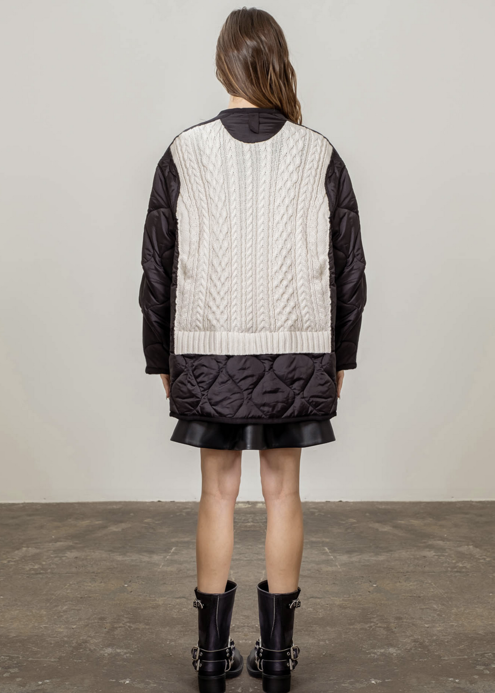 Moon River Quilted Mixed Media Jacket