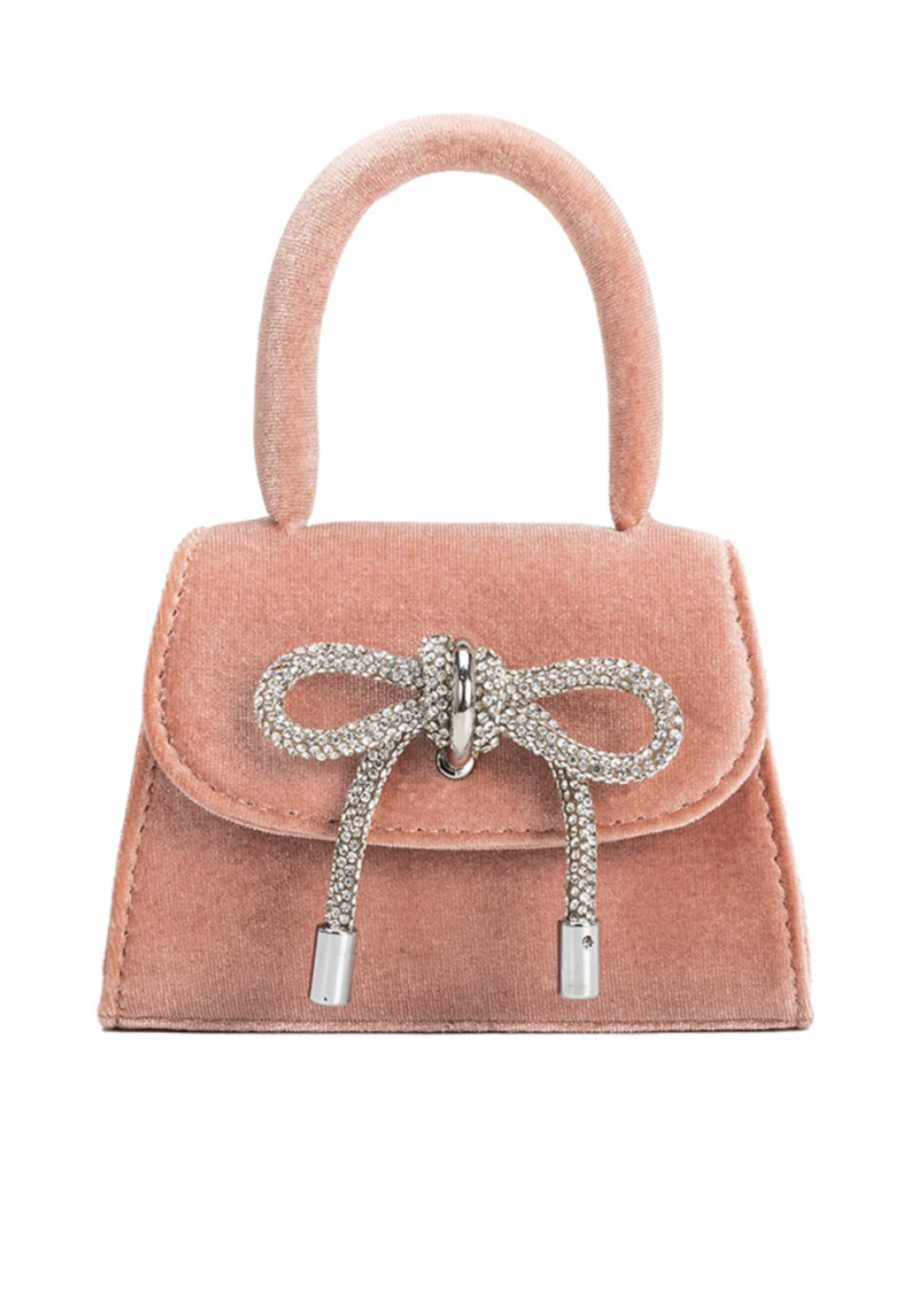 Melie Bianco Mini Velvet Top Handle Bag