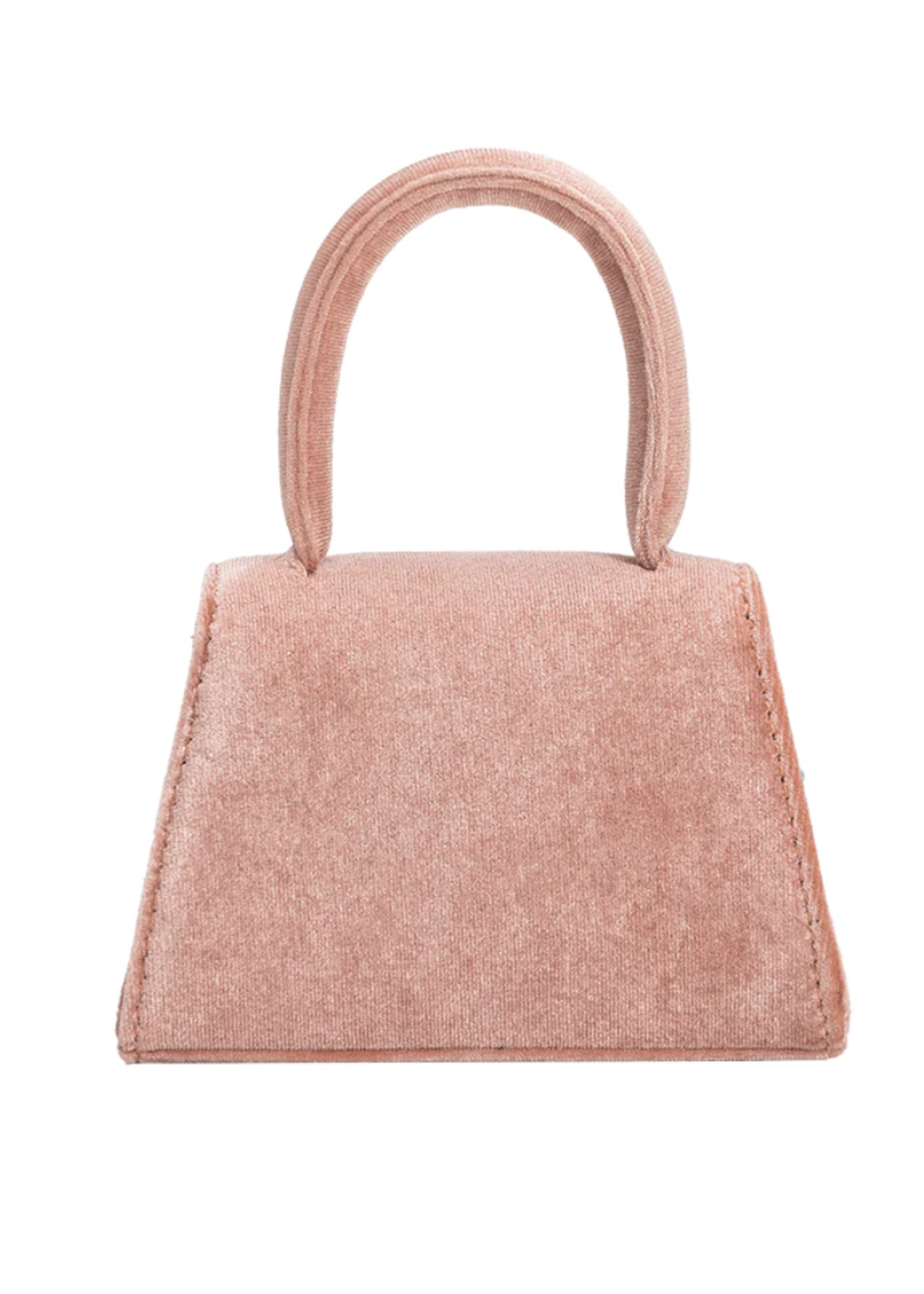 Melie Bianco Mini Velvet Top Handle Bag