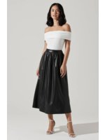 ASTR Faux Leather Midi Skirt