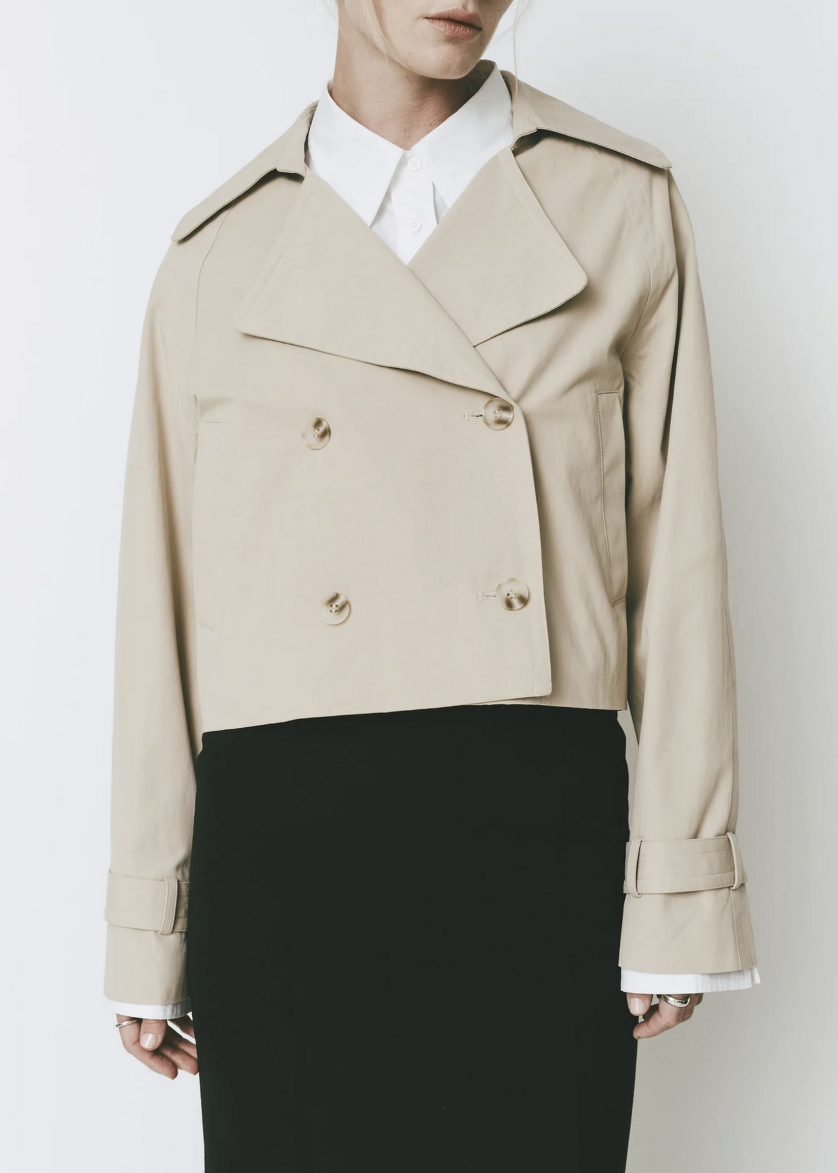 Rue Sophie Honore Cropped Trench Coat