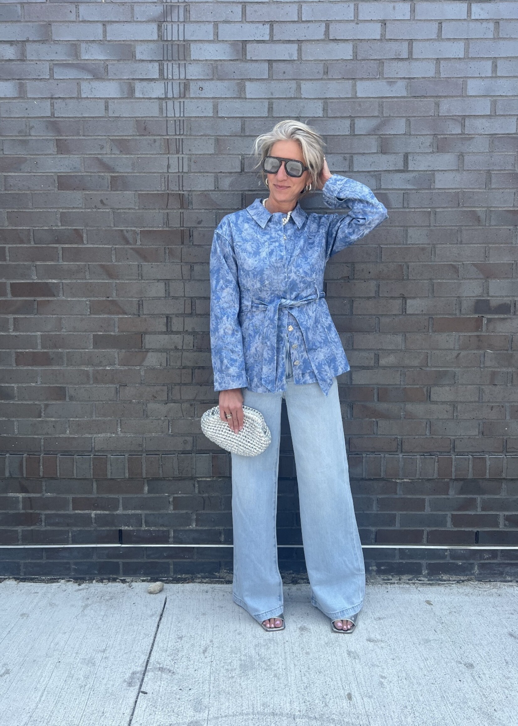 Mon Renn Flourish Denim Shacket
