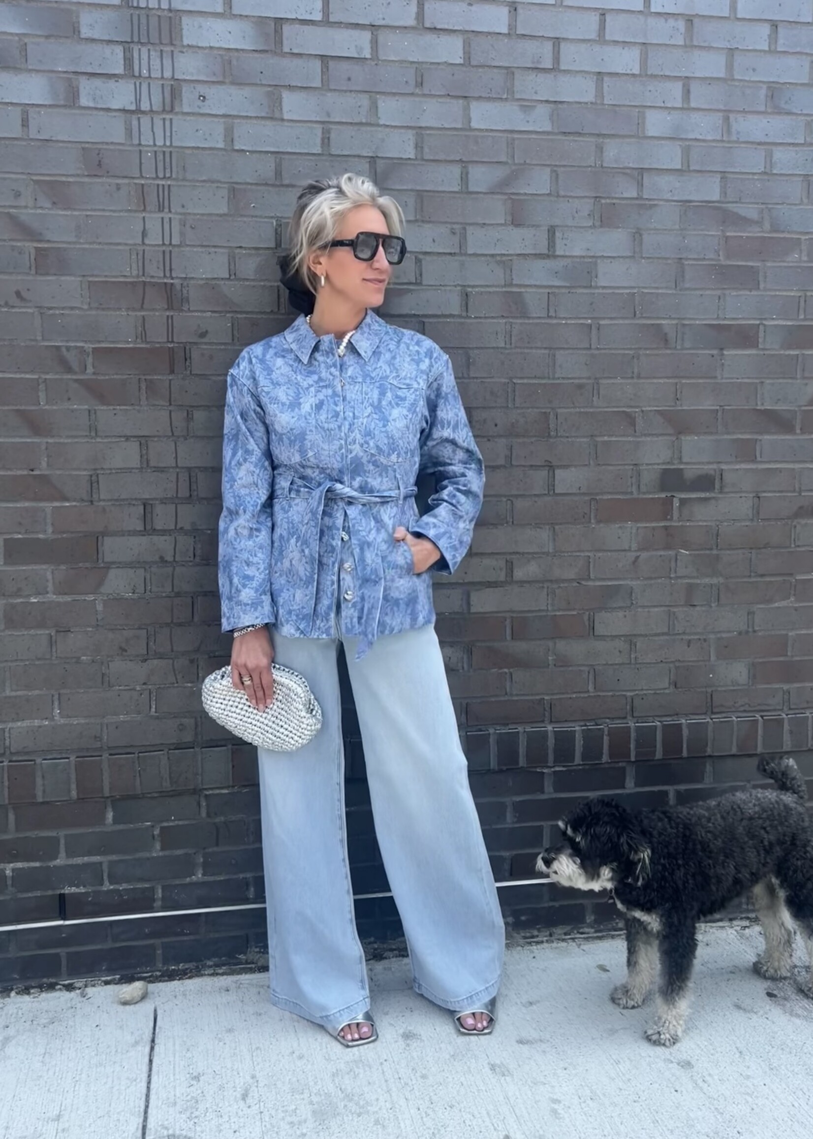 Mon Renn Flourish Denim Shacket