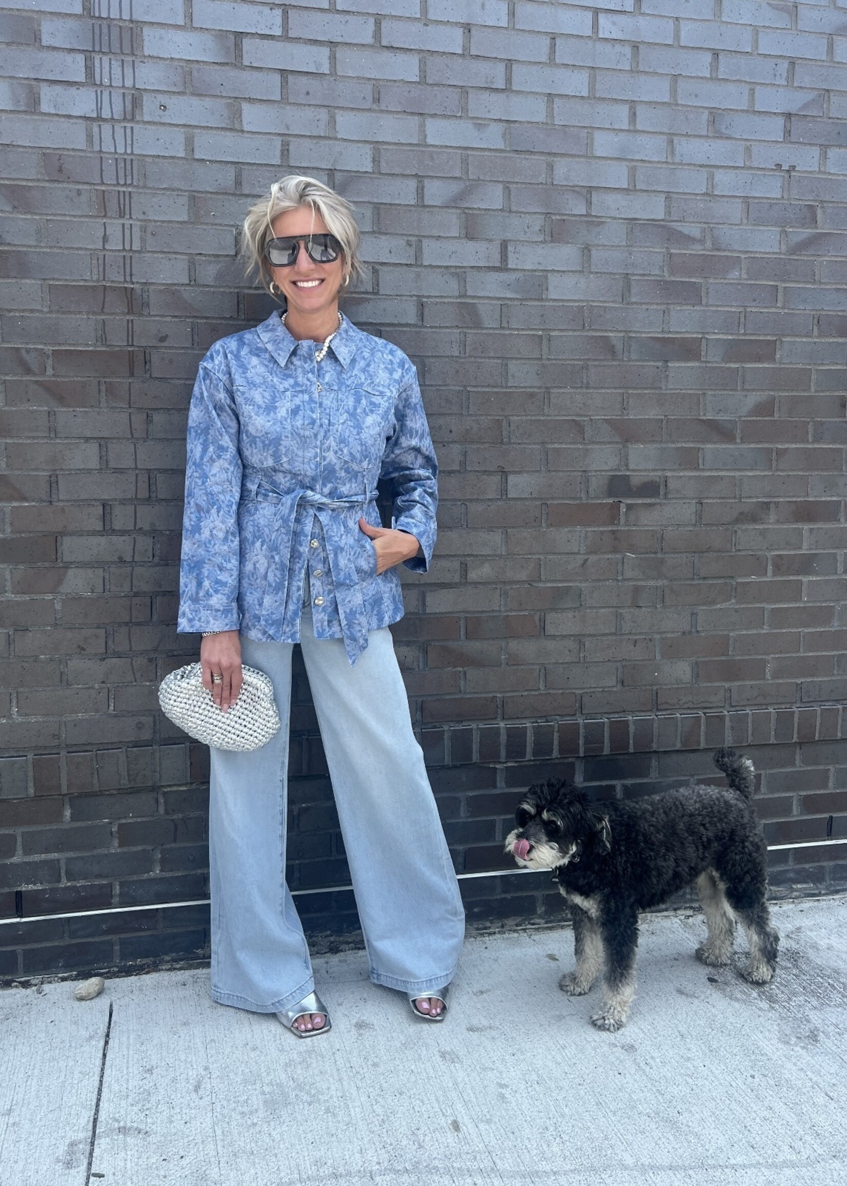 Mon Renn Flourish Denim Shacket