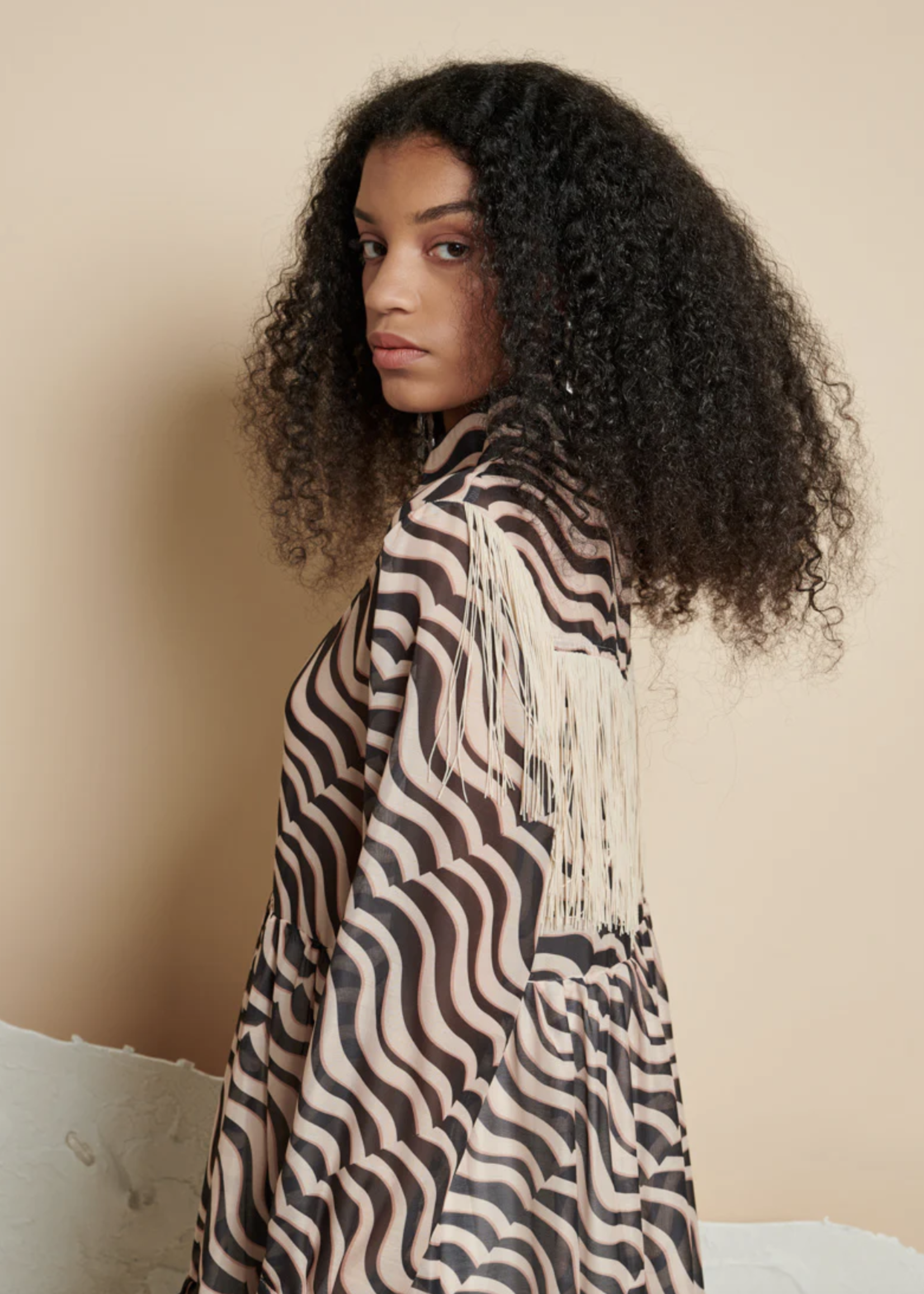 Ghospell Cecilia Printed Midi Dress
