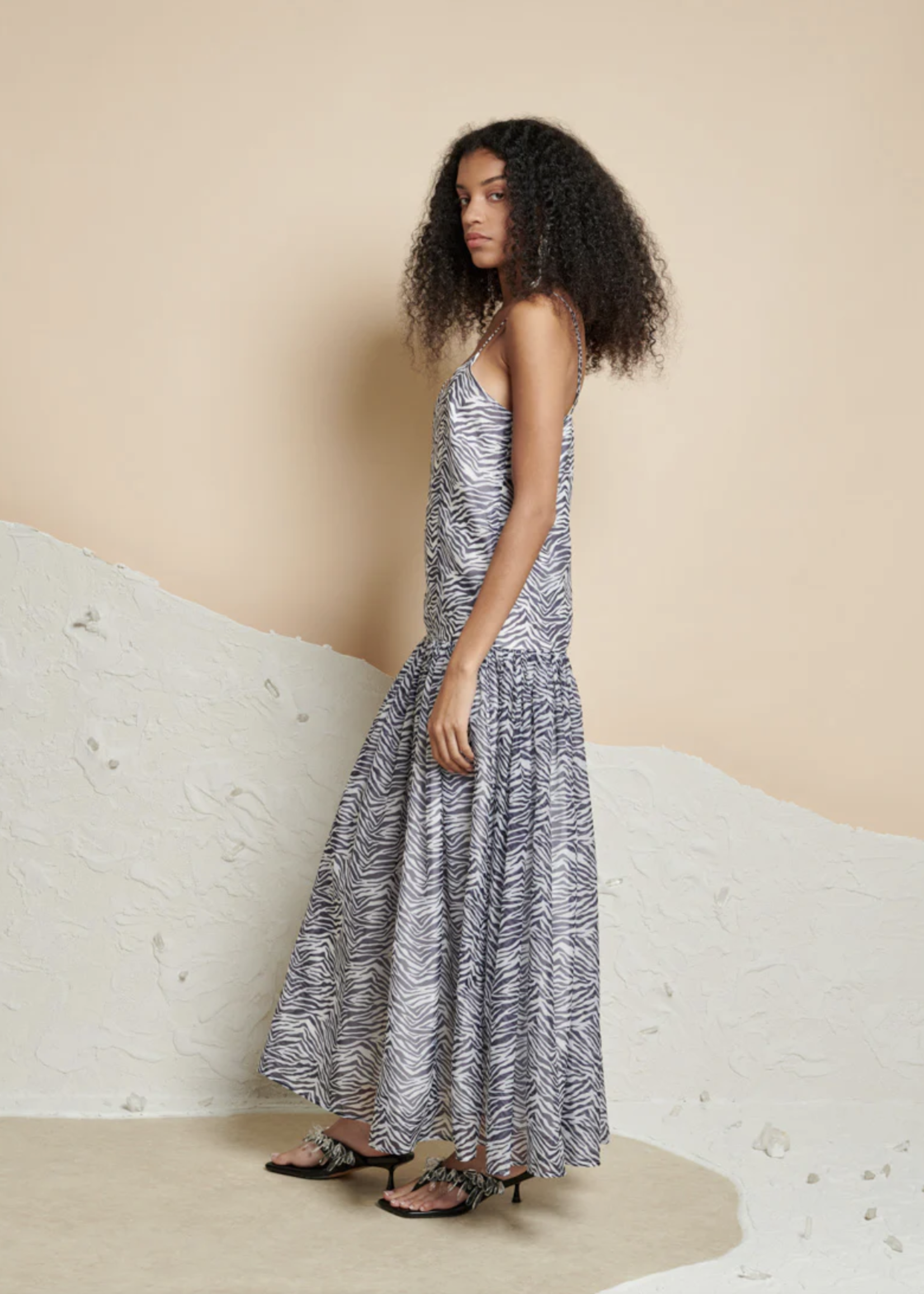 Ghospell Cameron Zebra Midi Dress