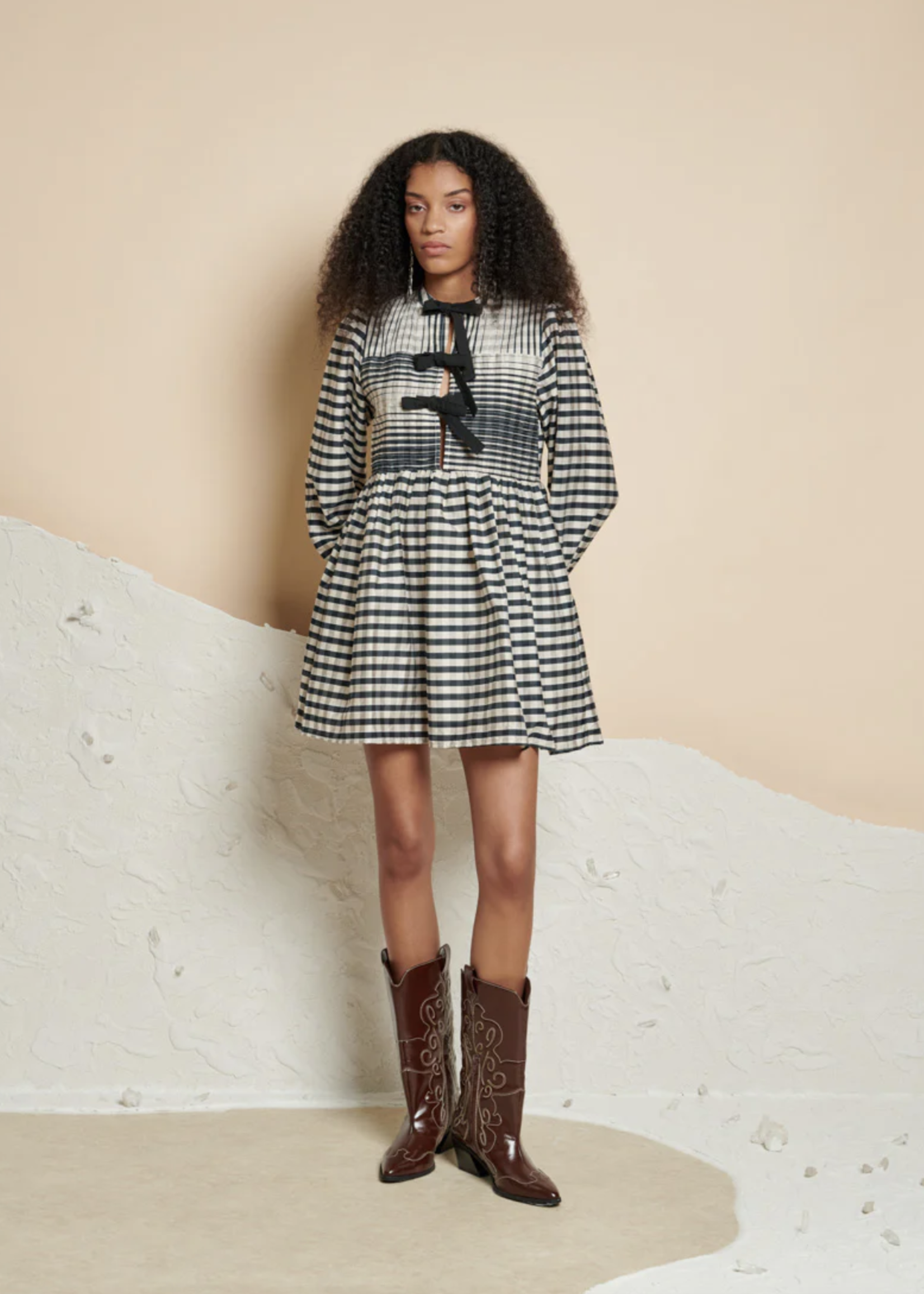 Ghospell Bobbi Check Mini Dress
