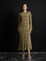 Ghospell Keily Fuffled Midi Dress