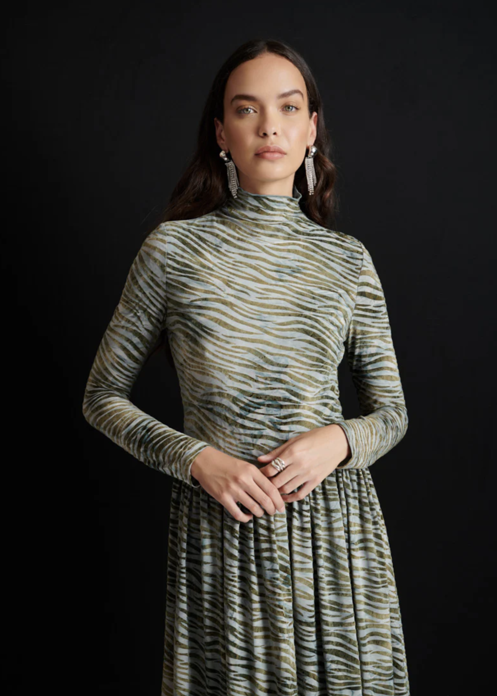 Ghospell Bria Zebra Midi Dress