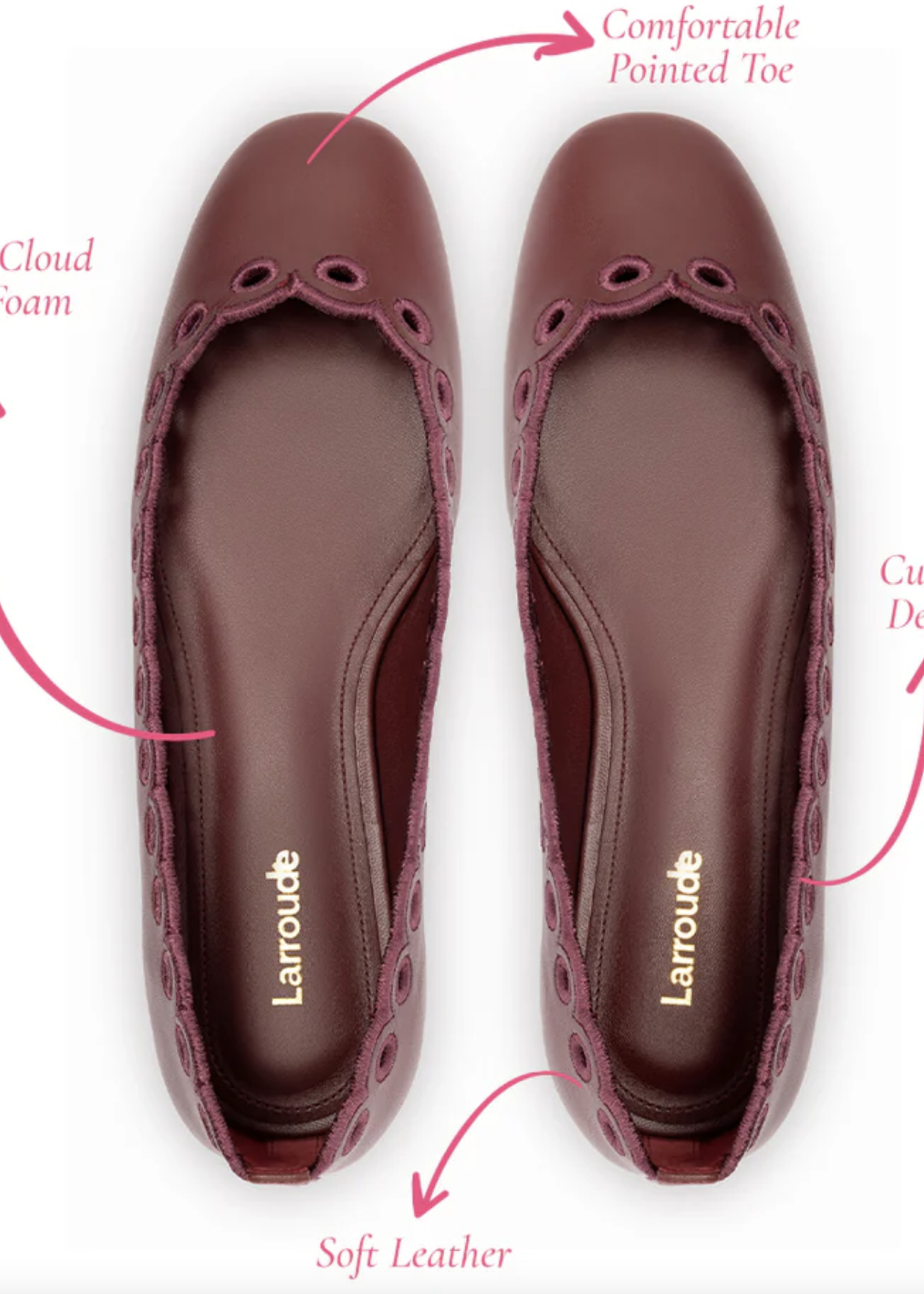 Larroude Meghan Broderie Flat