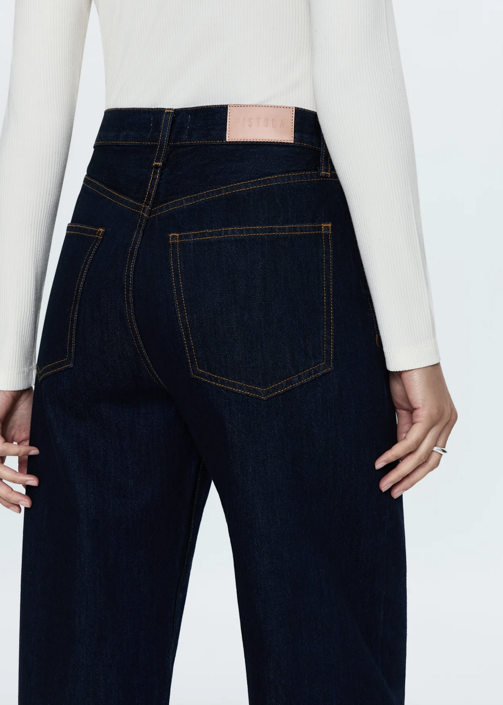 PISTOLA Ryder High Rise Cuffed Straight