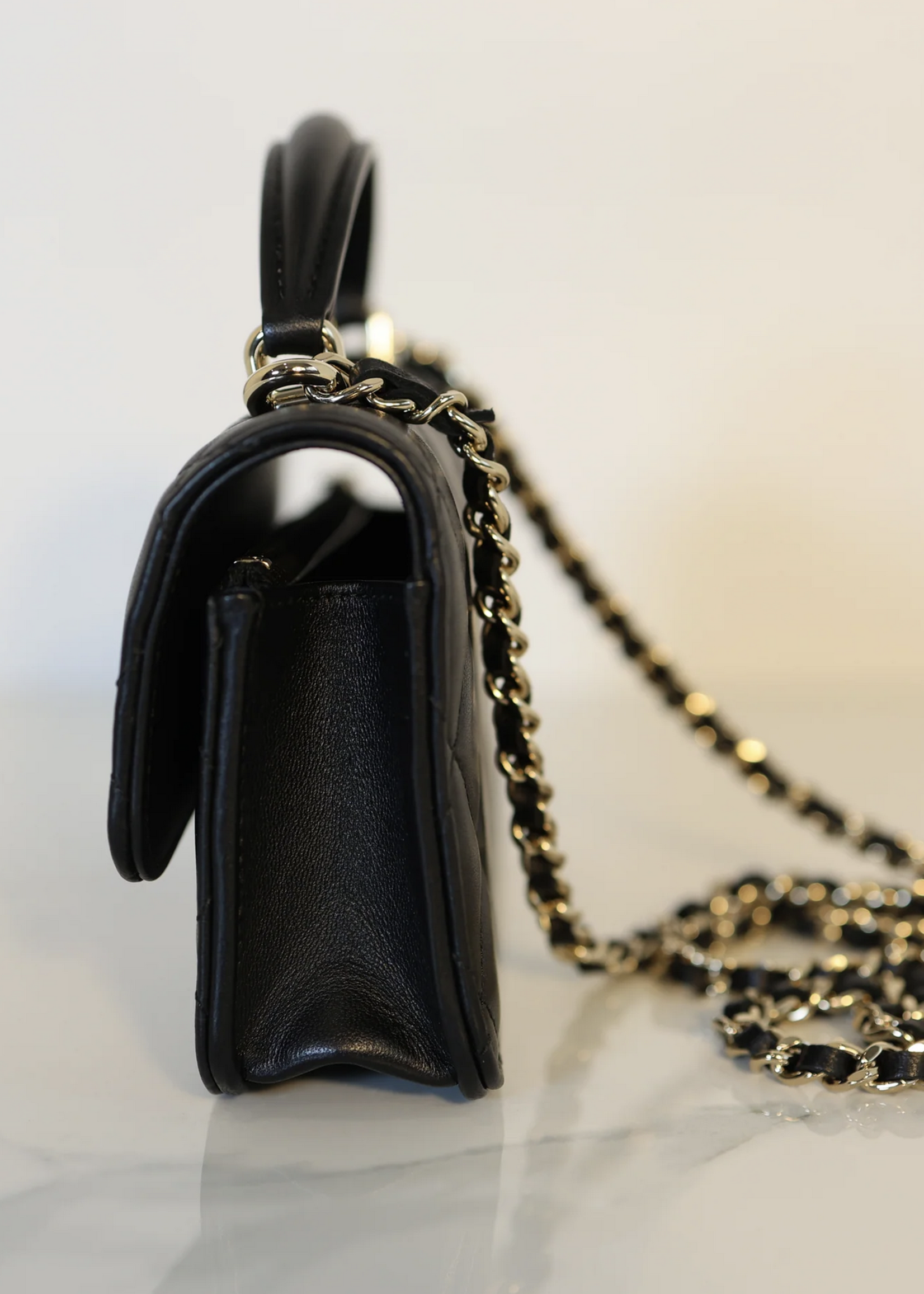 CHANEL Phone Holder on Chain with Top Handle