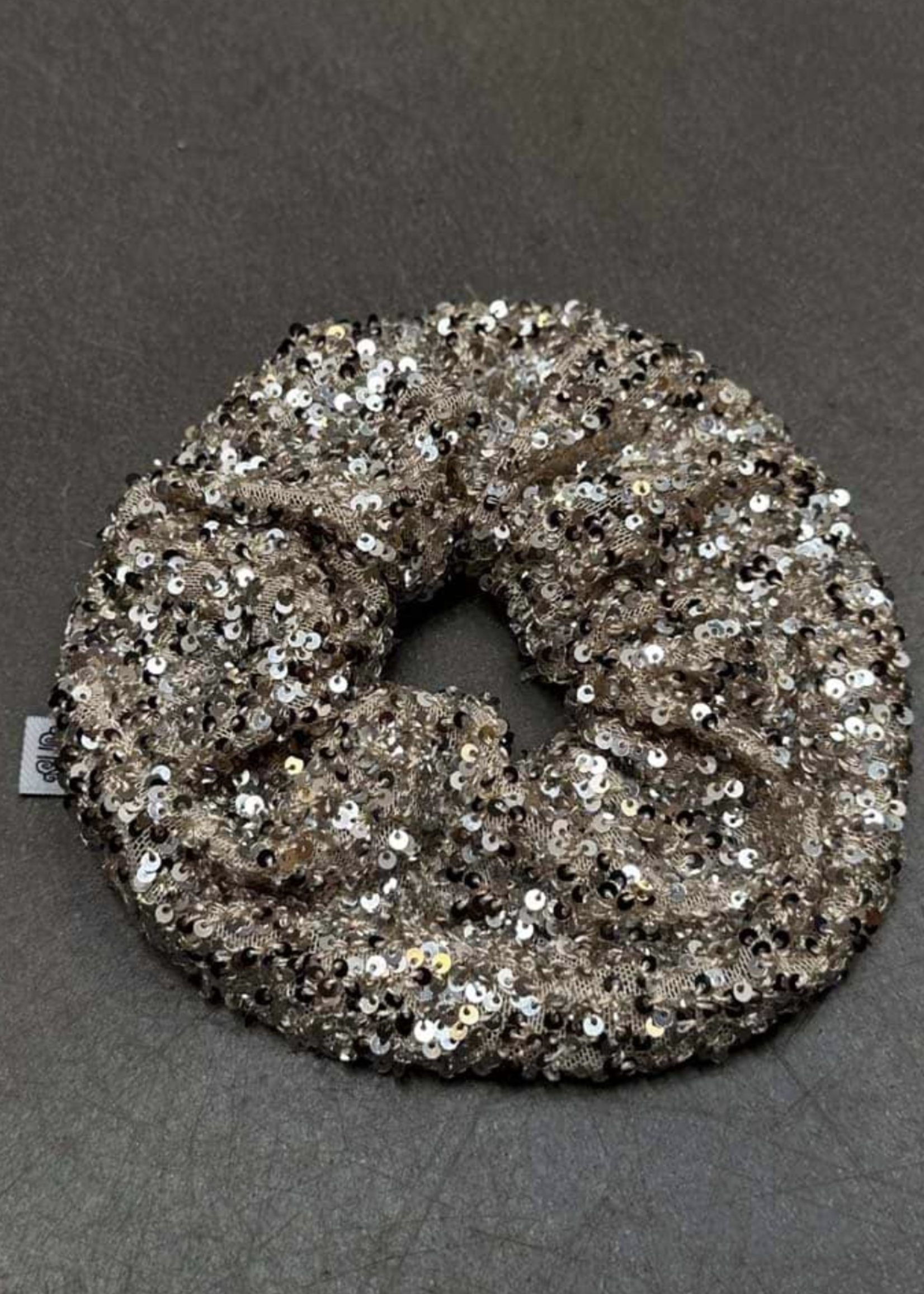 Never Fully Dressed Silver Sequin Scrunchie