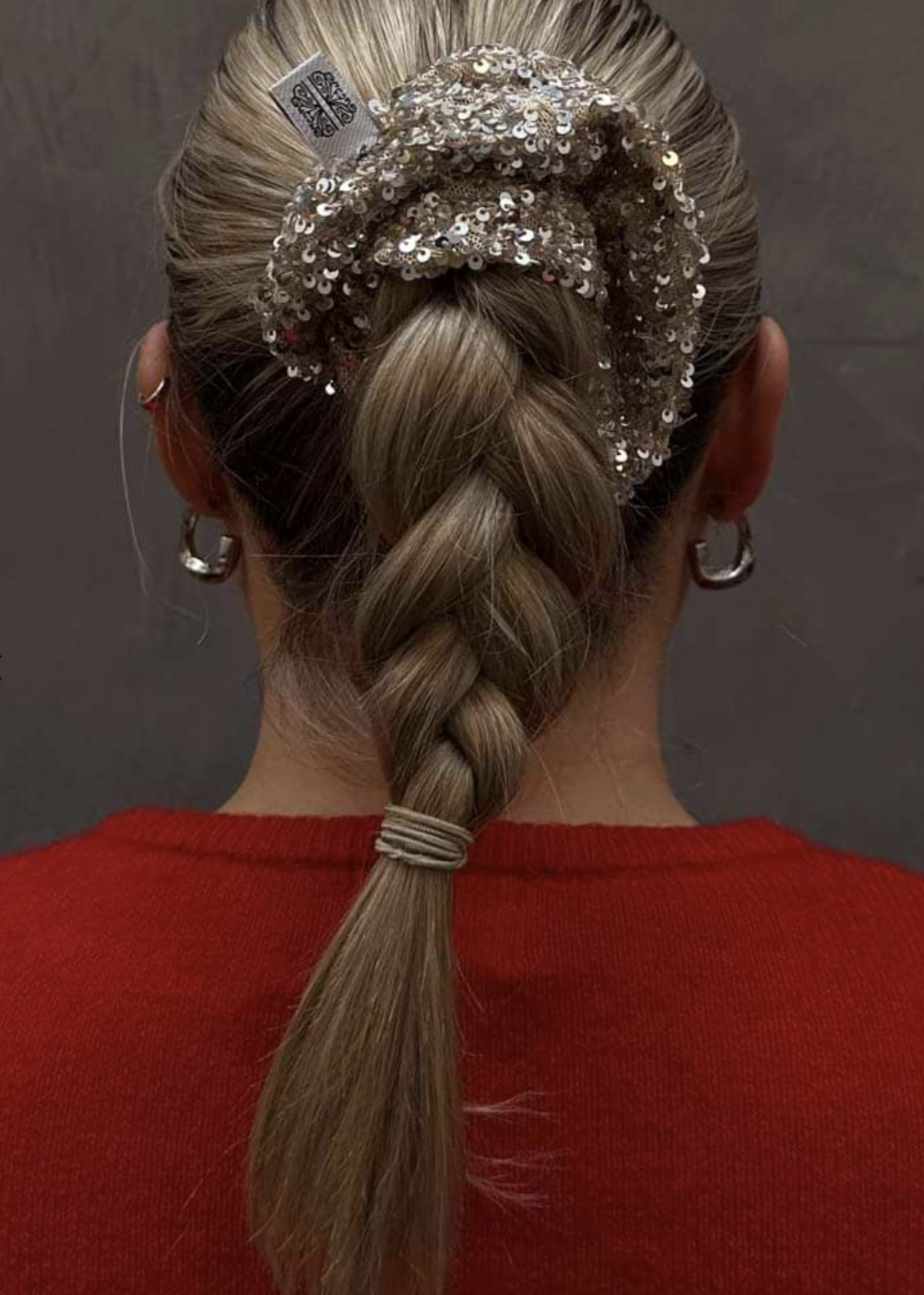 Never Fully Dressed Silver Sequin Scrunchie