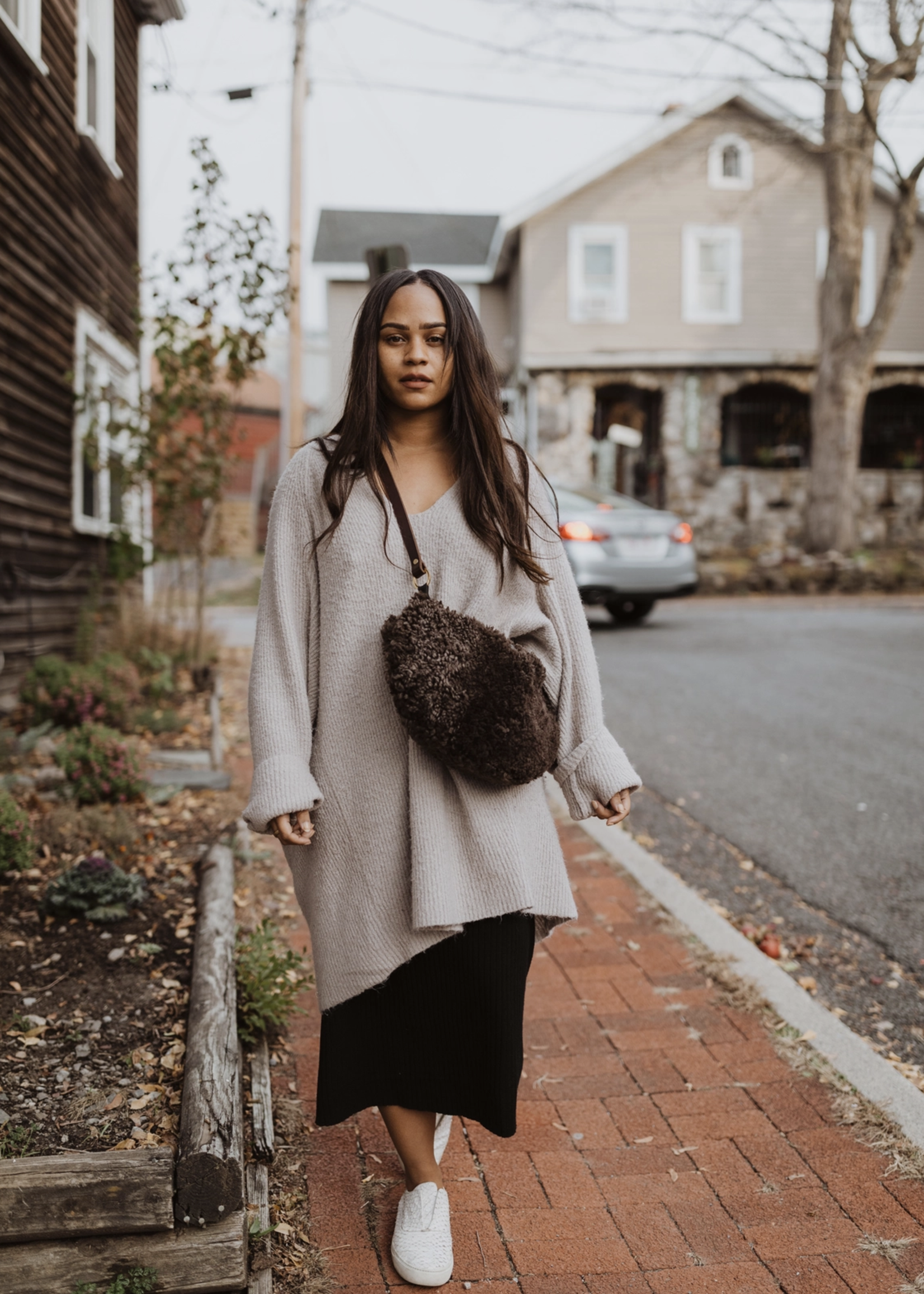 YBH Shearling Sling Rich Brown
