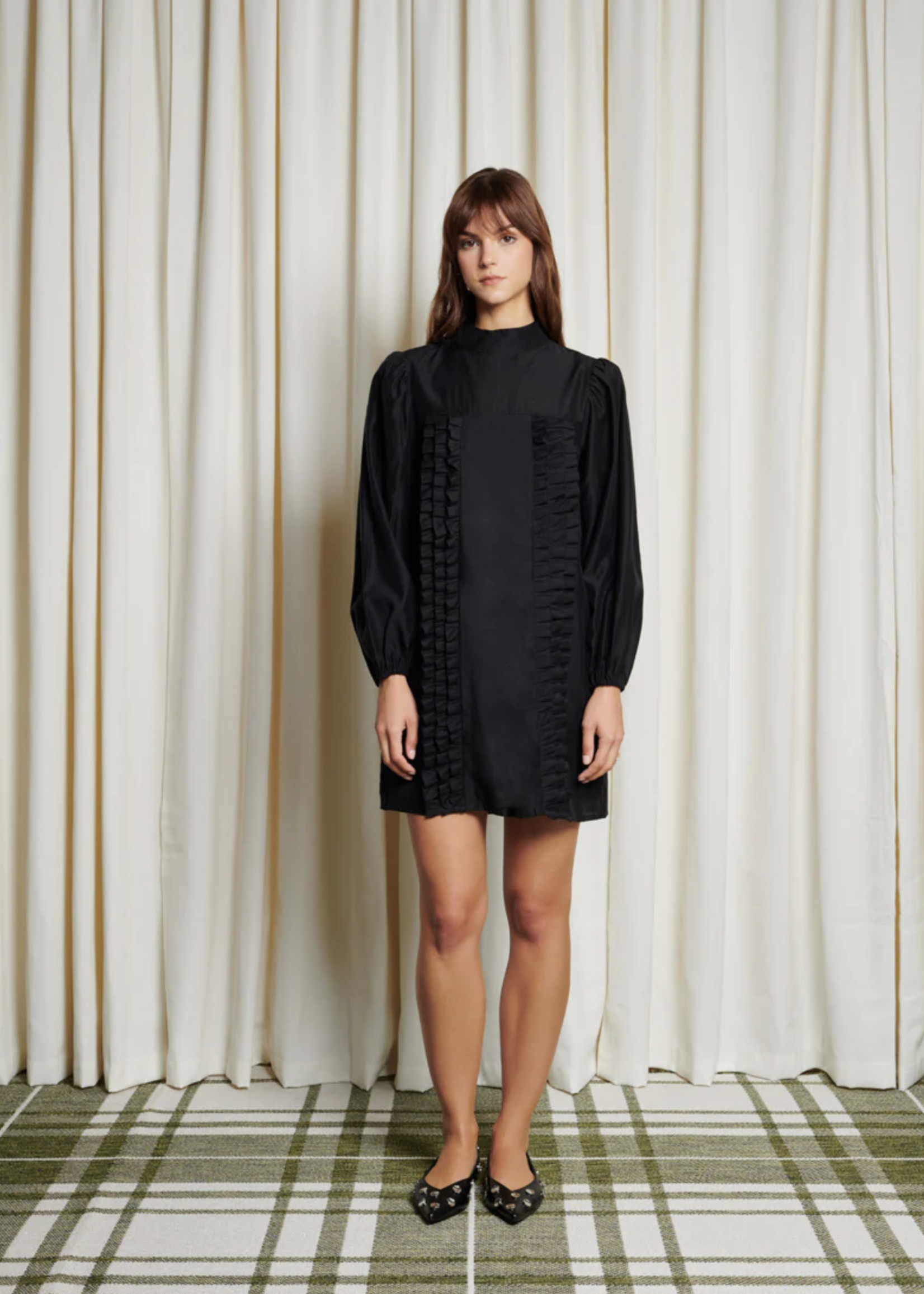Ghospell Lundy Ruffle Mini Dress