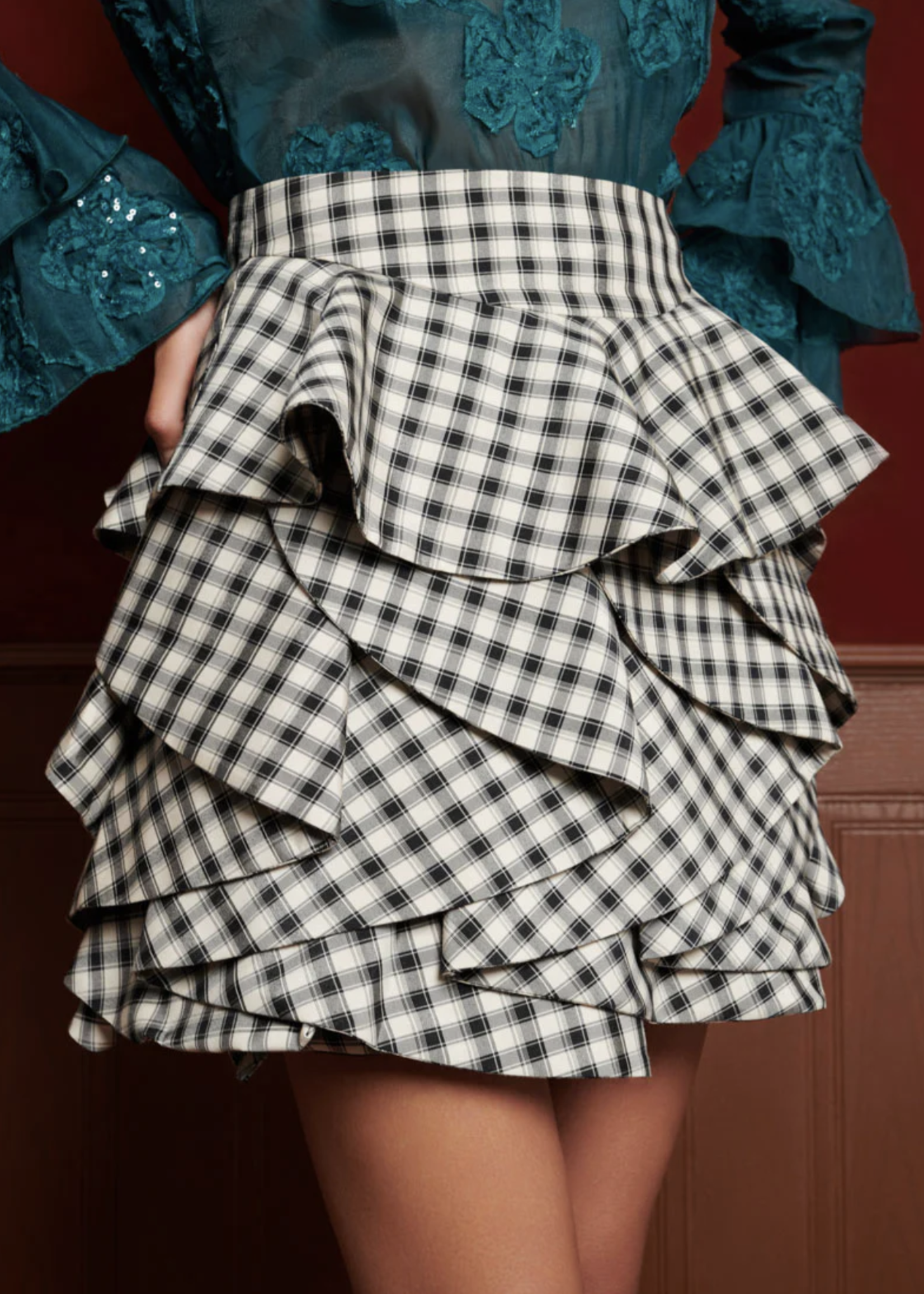 Sister Jane Thelma Check Ruffle Skirt