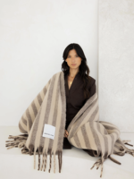 Arctic Fox Wool Stripe Throw Blanket