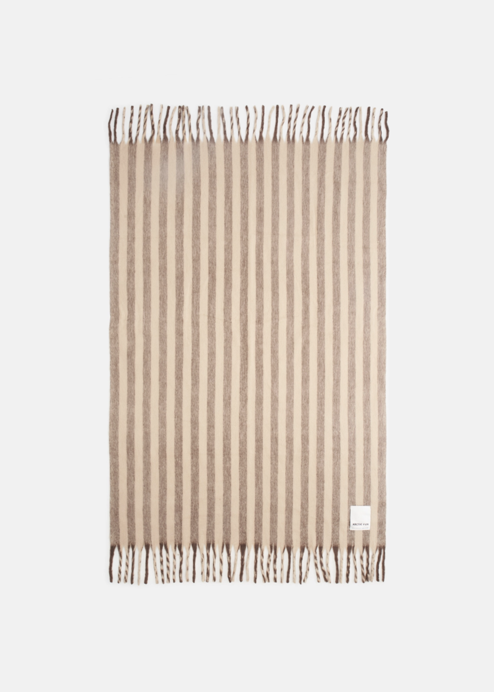 Arctic Fox Wool Stripe Throw Blanket