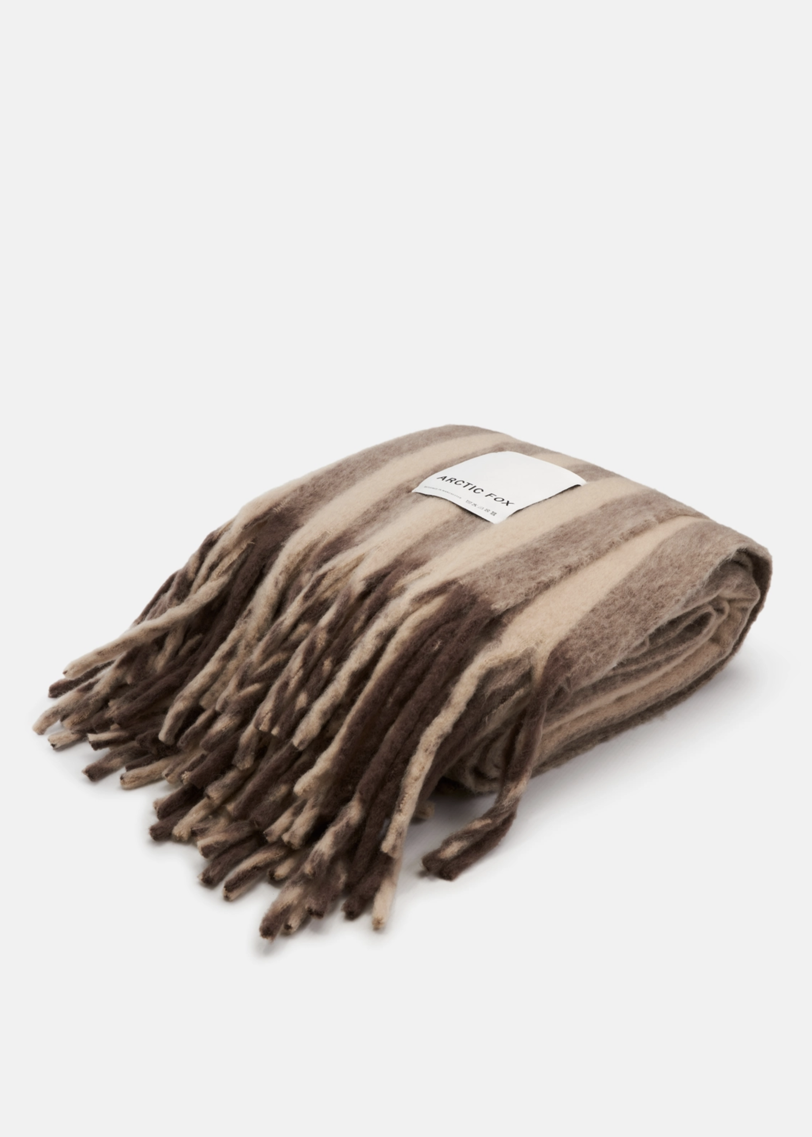Arctic Fox Wool Stripe Throw Blanket