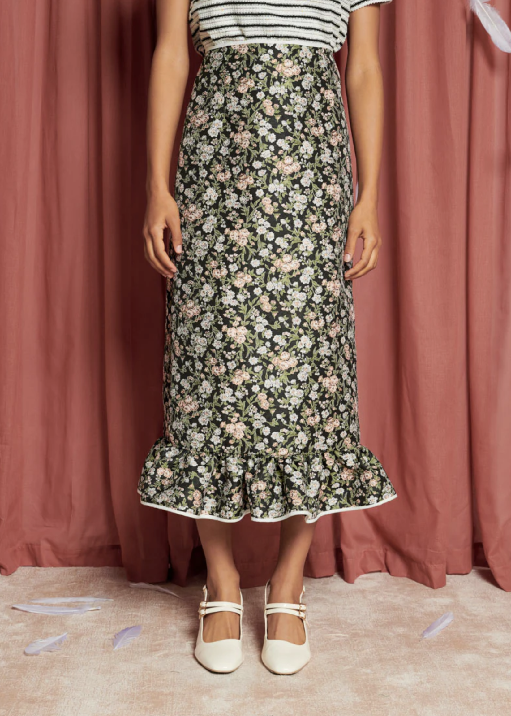 Sister Jane Graces Jacquard Midi Skirt