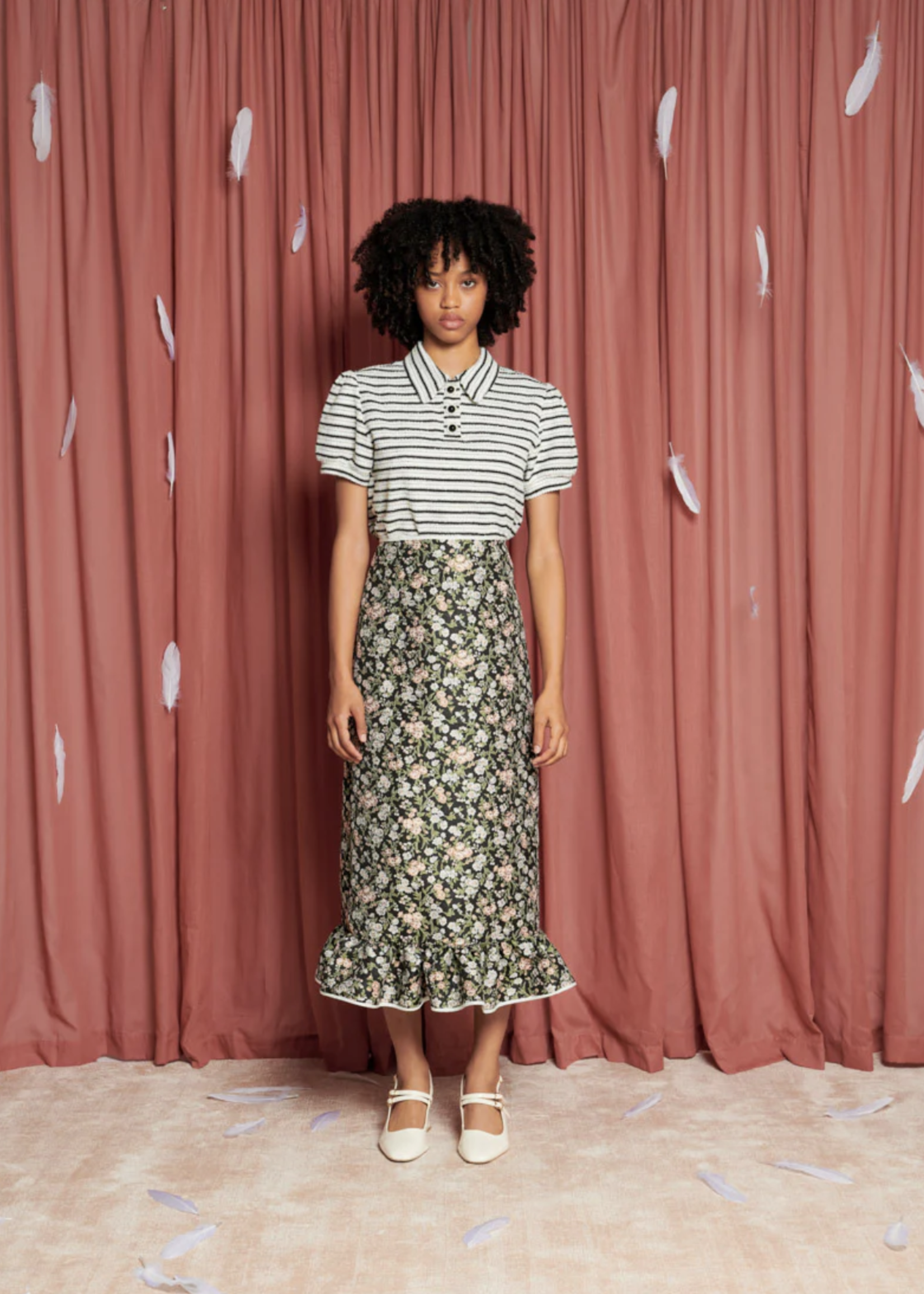 Sister Jane Graces Jacquard Midi Skirt