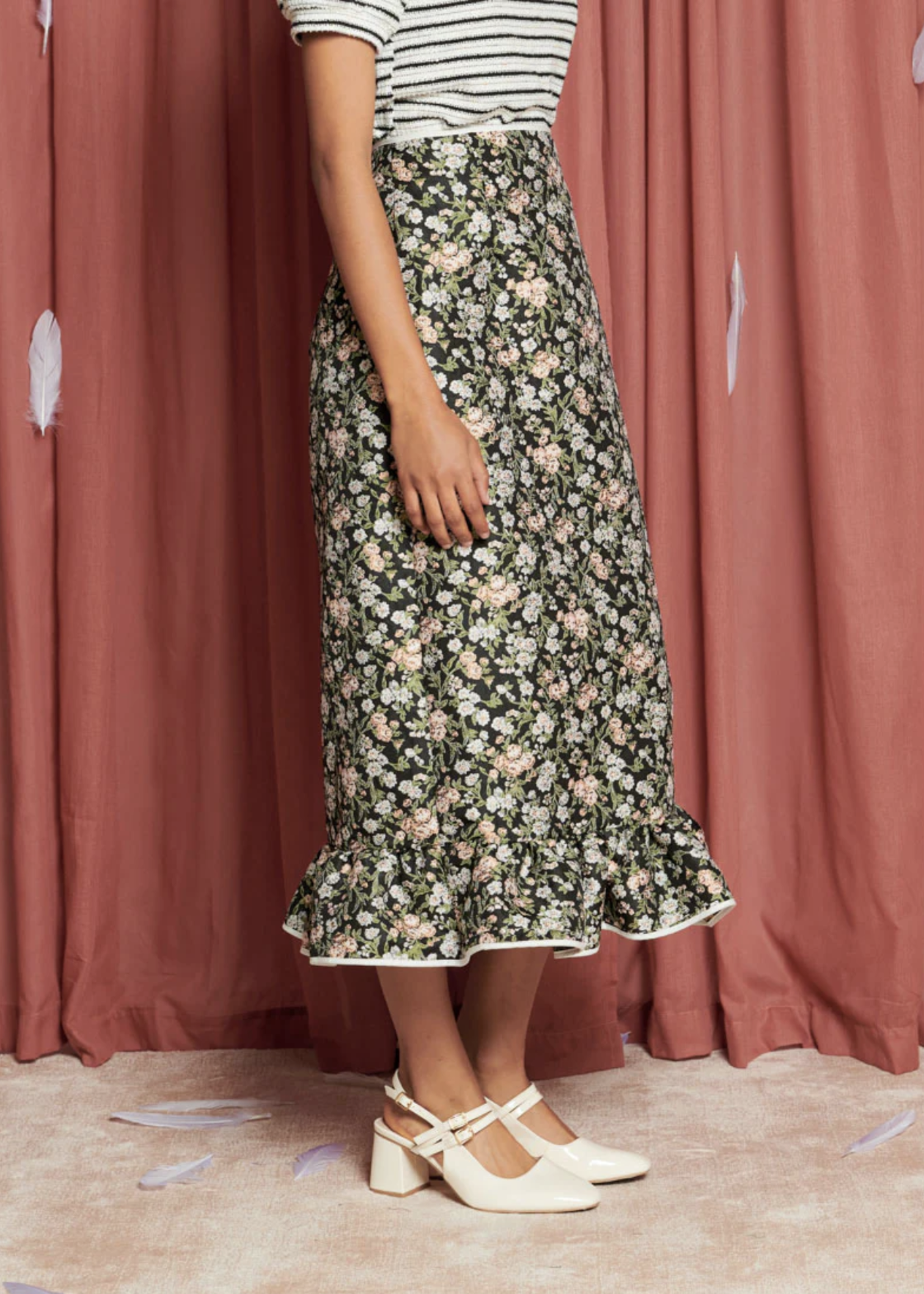 Sister Jane Graces Jacquard Midi Skirt