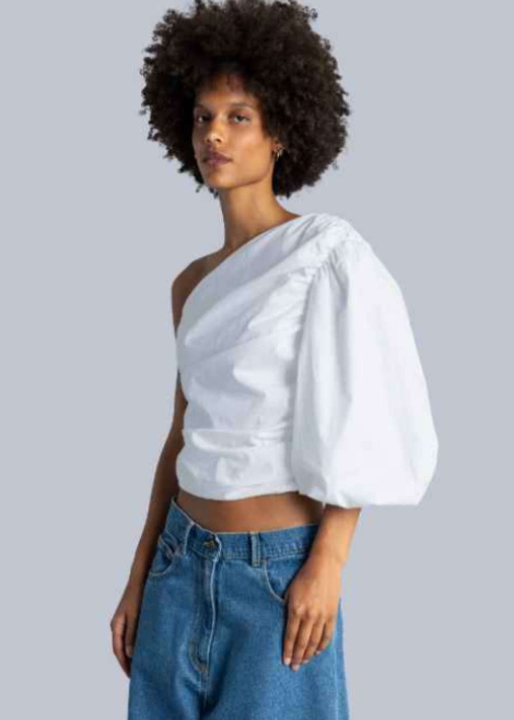 ESTHE Poplin One Shoulder Top