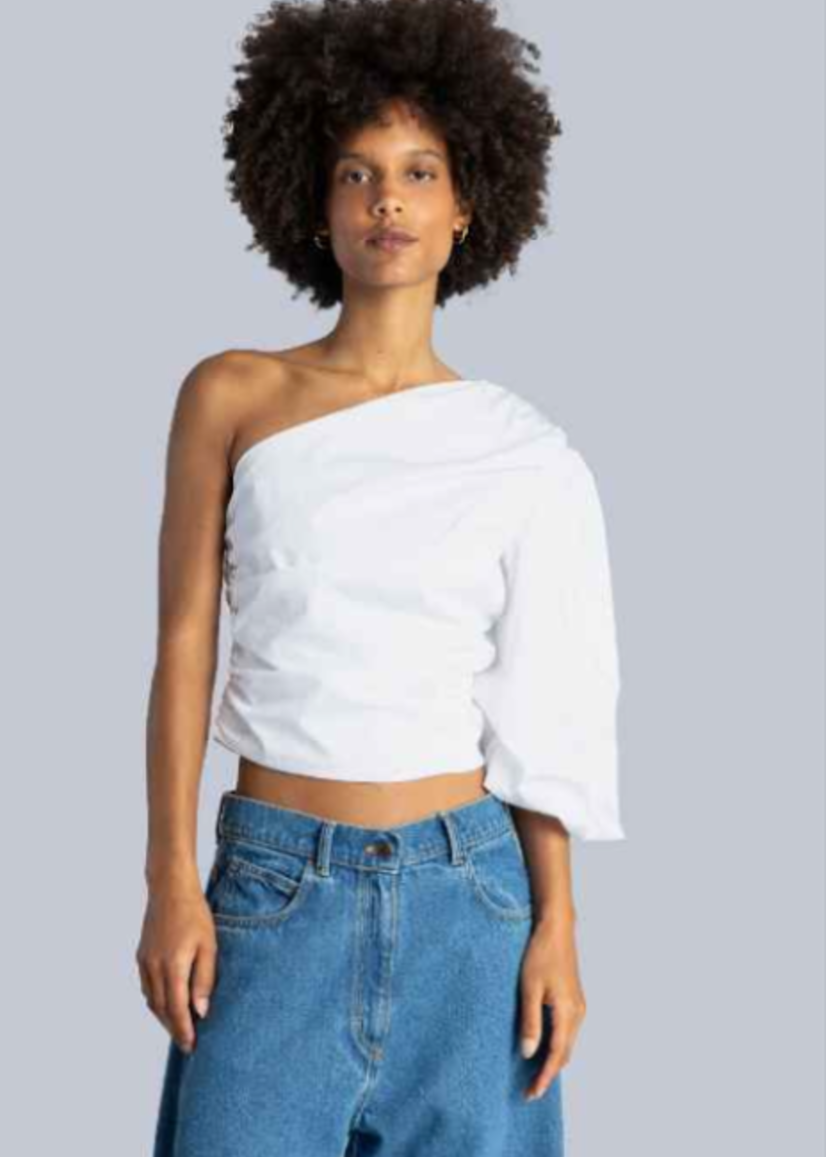 ESTHE Poplin One Shoulder Top